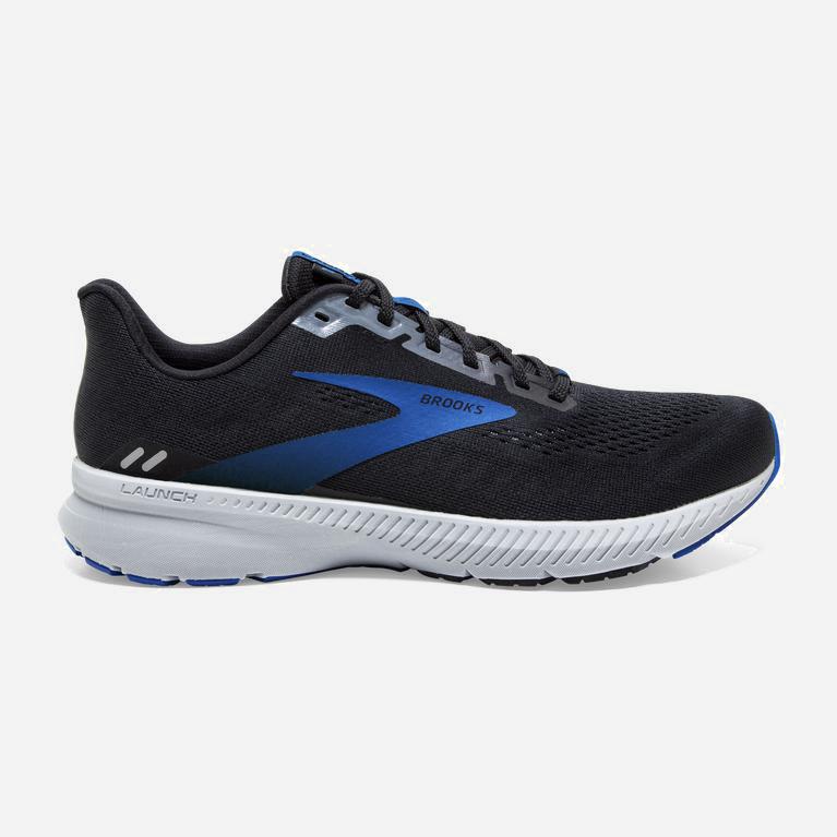 Brooks Launch 8 Mens Light Cushion Road Running Shoes - Black/Grey/Blue - Philippines (964327BVH)